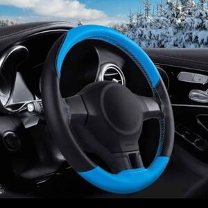 Blue and Black Steering Wheel Cover